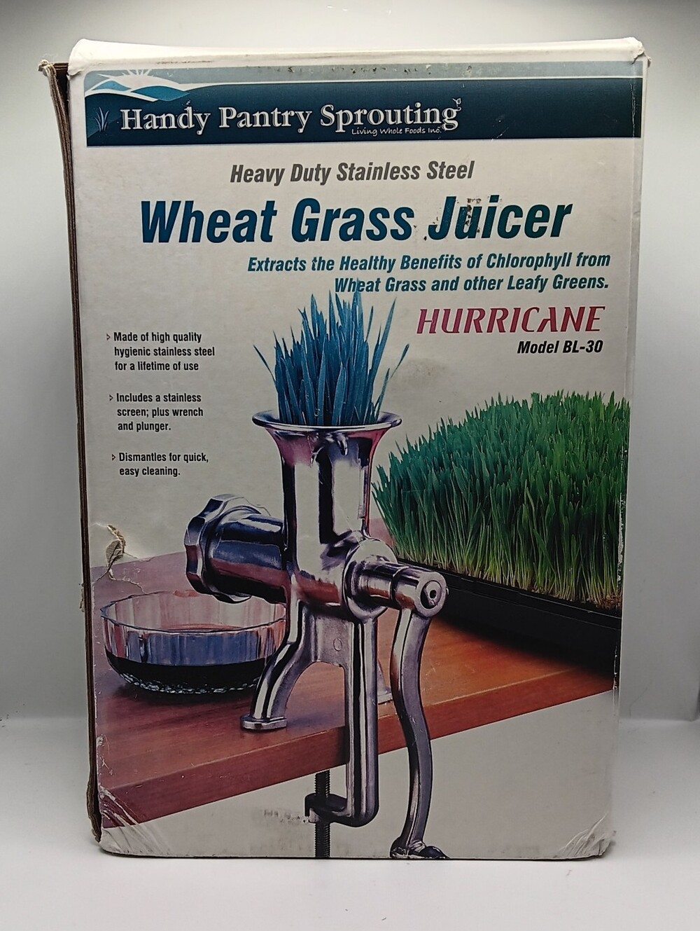 Stainless Steel Wheat Grass Juicer Model BL-30 Handy Pantry Hurricane HealthY